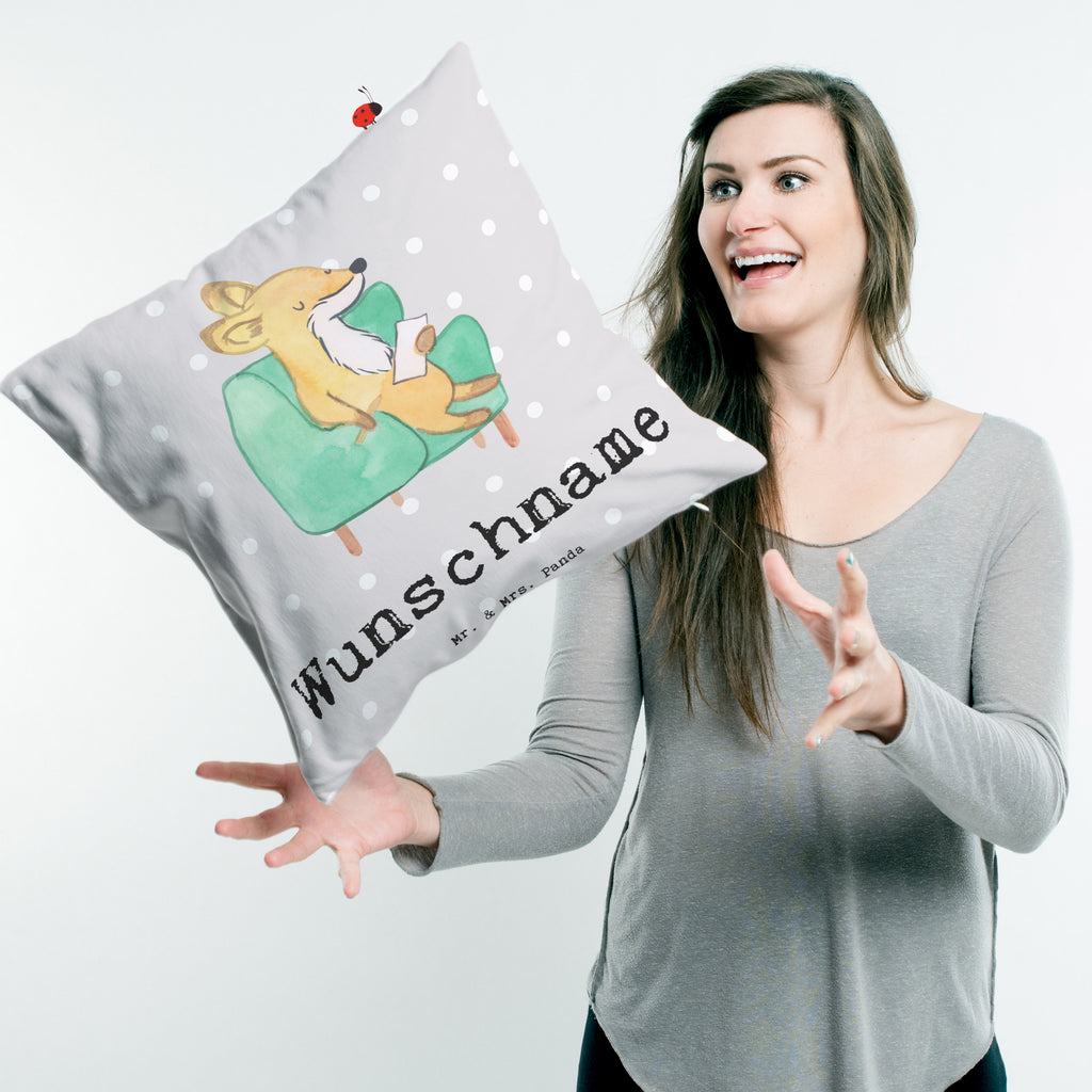 Personalisiertes Kissen Fuchs Bester Zuhörer der Welt Kissen, personalisiert, Name, Wunschname, bedrucken, Kopfkissen, für, Dankeschön, Geschenk, Schenken, Geburtstag, Geburtstagsgeschenk, Geschenkidee, Danke, Bedanken, Mitbringsel, Freude machen, Geschenktipp, Zuhörer, Freund, Freundin, offenes Ohr, Hilfsbereit, Hilfe