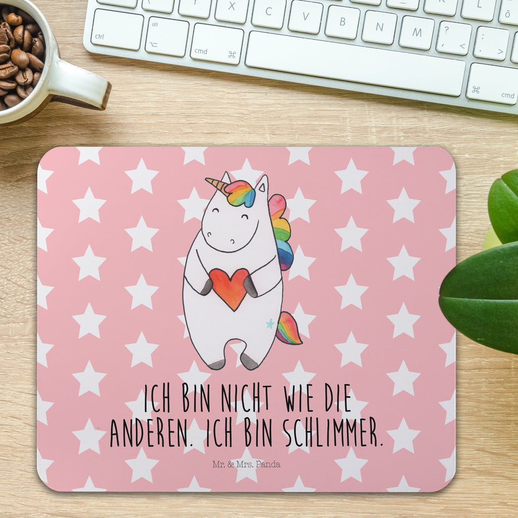 Mauspad Einhorn Herz Mousepad, Computer zubehör, Büroausstattung, PC Zubehör, Arbeitszimmer, Mauspad, Einzigartiges Mauspad, Designer Mauspad, Mausunterlage, Mauspad Büro, Einhorn, Einhörner, Einhorn Deko, Pegasus, Unicorn, Herz, schlimm, böse, witzig, lustig, Freundin, anders, bunt