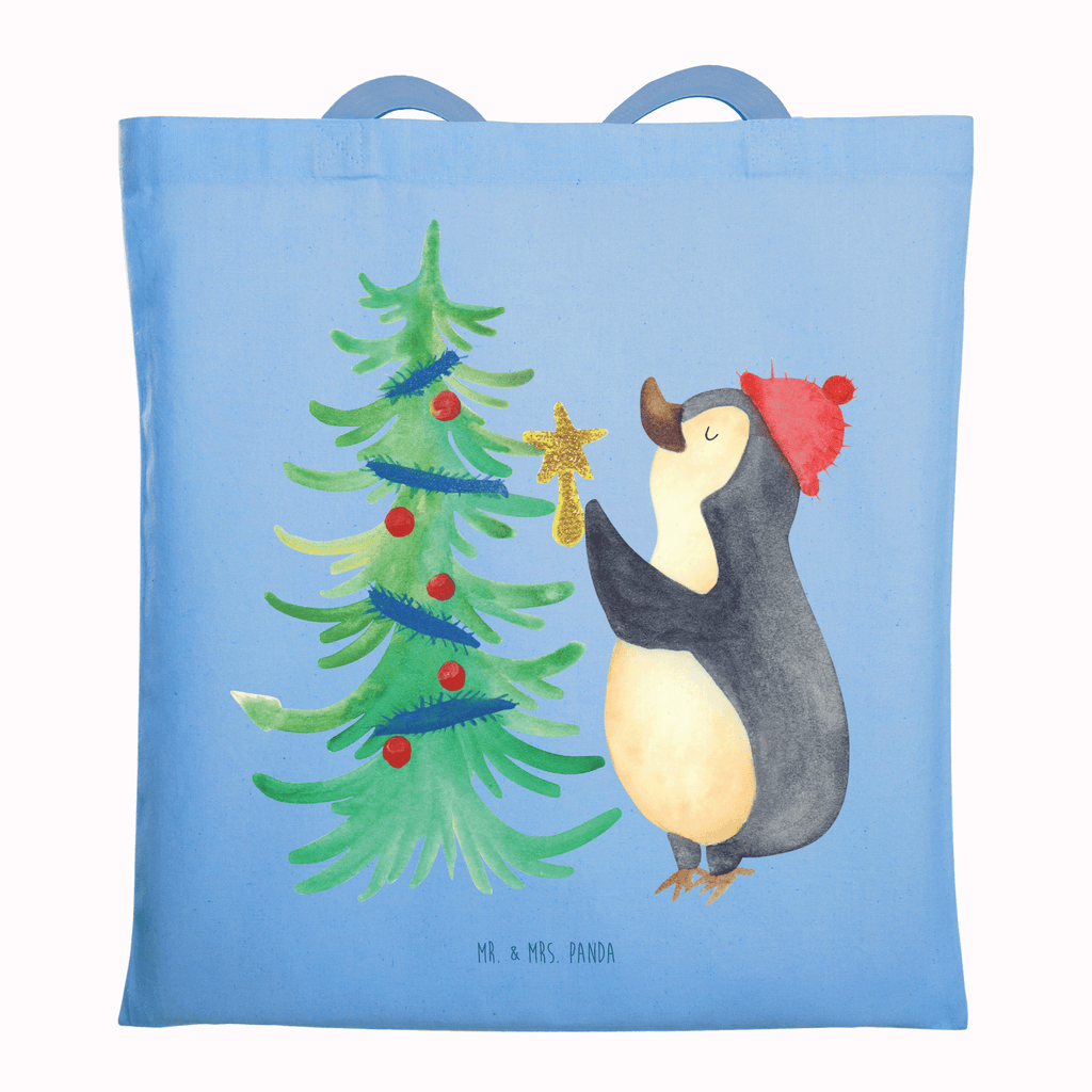 Tragetasche Pinguin Weihnachtsbaum Beuteltasche, Beutel, Einkaufstasche, Jutebeutel, Stoffbeutel, Tasche, Shopper, Umhängetasche, Strandtasche, Schultertasche, Stofftasche, Tragetasche, Badetasche, Jutetasche, Einkaufstüte, Laptoptasche, Winter, Weihnachten, Weihnachtsdeko, Nikolaus, Advent, Heiligabend, Wintermotiv, Pinguin