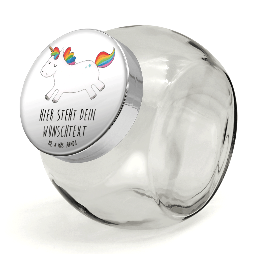 Personalisiertes Bonbonglas Einhorn Happy Vorratsdose, Vorratsbehälter, Süßigkeitenglas, Süßigkeitendose, Kaffeedose, Müslidose, Teedose, Keksbehälter, Keksedose, Glasdose, Glasbälter, Vorratsglas, Küchenbehälter, Aufbewahrungsdose, Aufbewahungsglas, Gewürzdose, Küchenorganizer, Snackdose, Einhorn, Einhörner, Einhorn Deko, Pegasus, Unicorn, glücklich, fröhlich, Spaß, Freude, Lebensfreude, witzig, spannend, Lächeln, Lachen