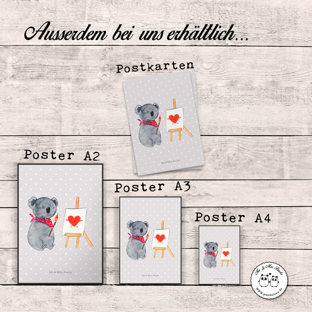 Poster Koala Künstler Poster, Wandposter, Bild, Wanddeko, Küchenposter, Kinderposter, Wanddeko Bild, Raumdekoration, Wanddekoration, Handgemaltes Poster, Mr. & Mrs. Panda Poster, Designposter, Kunstdruck, Posterdruck, Koala, Koalabär, Liebe, Liebensbeweis, Liebesgeschenk, Gefühle, Künstler, zeichnen