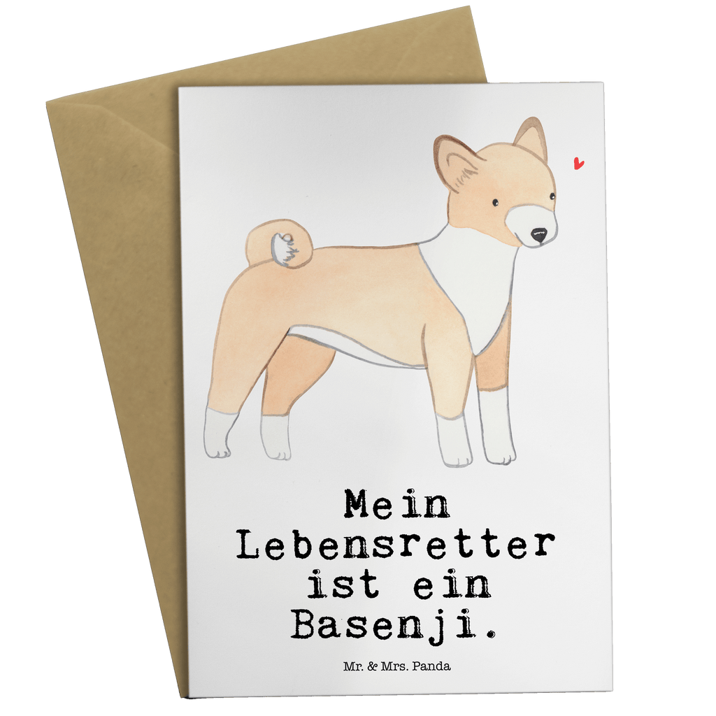 Grußkarte Basenji Lebensretter Grußkarte, Klappkarte, Einladungskarte, Glückwunschkarte, Hochzeitskarte, Geburtstagskarte, Karte, Ansichtskarten, Hund, Hunderasse, Rassehund, Hundebesitzer, Geschenk, Tierfreund, Schenken, Welpe, Kongo-Terrier, Basenji