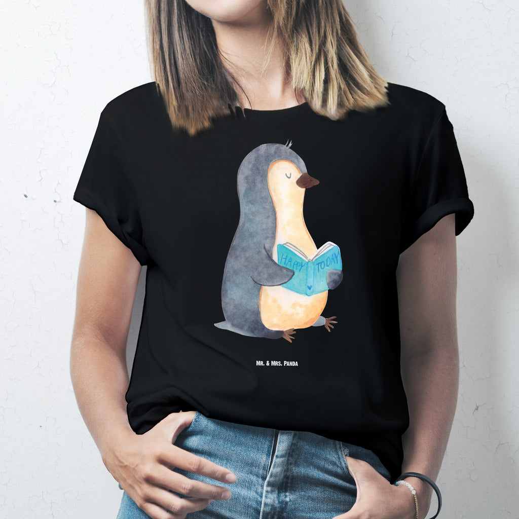 T-Shirt Standard Pinguin Buch T-Shirt, Shirt, Tshirt, Lustiges T-Shirt, T-Shirt mit Spruch, Party, Junggesellenabschied, Jubiläum, Geburstag, Herrn, Damen, Männer, Frauen, Schlafshirt, Nachthemd, Sprüche, Pinguin, Pinguine, Buch, Lesen, Bücherwurm, Nichtstun, Faulenzen, Ferien, Urlaub, Freizeit