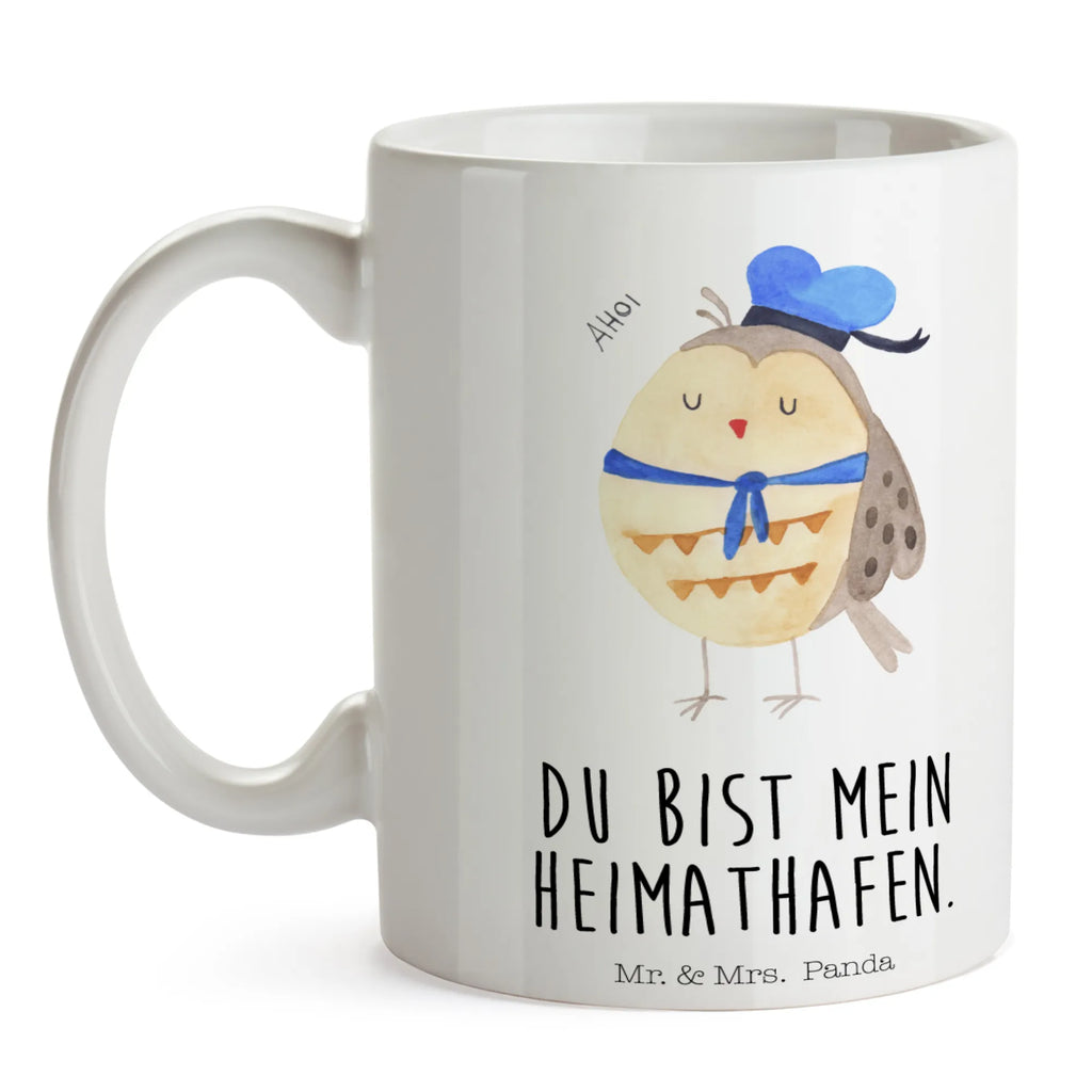 Tasse Eule Matrose Tasse, Kaffeetasse, Teetasse, Becher, Kaffeebecher, Teebecher, Keramiktasse, Porzellantasse, Büro Tasse, Geschenk Tasse, Tasse Sprüche, Tasse Motive, Kaffeetassen, Tasse bedrucken, Designer Tasse, Cappuccino Tassen, Schöne Teetassen, Eule, Eule Spruch, Eule Deko, Owl, Wortspiel lustig, Matrose, Freundin, Ehe, Seefahrer, Heimathafen, Hochzeitstag Geschenk