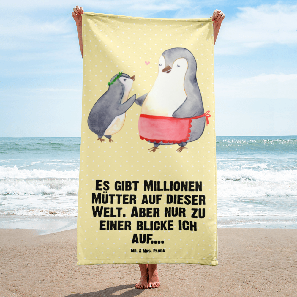 XL Badehandtuch Pinguin mit Kind Handtuch, Badetuch, Duschtuch, Strandtuch, Saunatuch, Familie, Vatertag, Muttertag, Bruder, Schwester, Mama, Papa, Oma, Opa, Geschenk, Mami, Mutti, Mutter, Geburststag