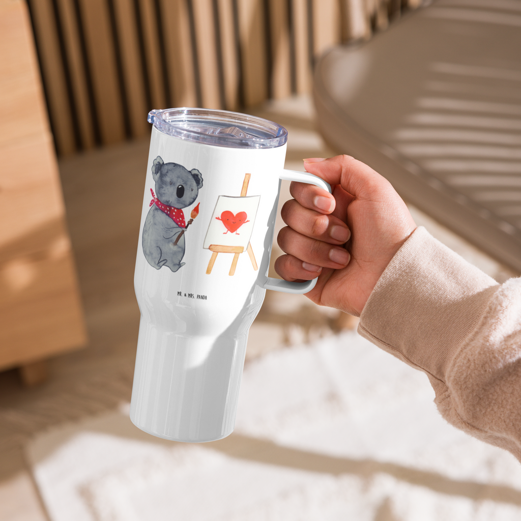 XXL Thermobecher Koala Künstler Thermobecher, XL Thermobecher, Reisebecher, XL Reisetasse, Großer Thermobecher, Autobecher, Jumbo Becher, Koala, Koalabär, Liebe, Liebensbeweis, Liebesgeschenk, Gefühle, Künstler, zeichnen