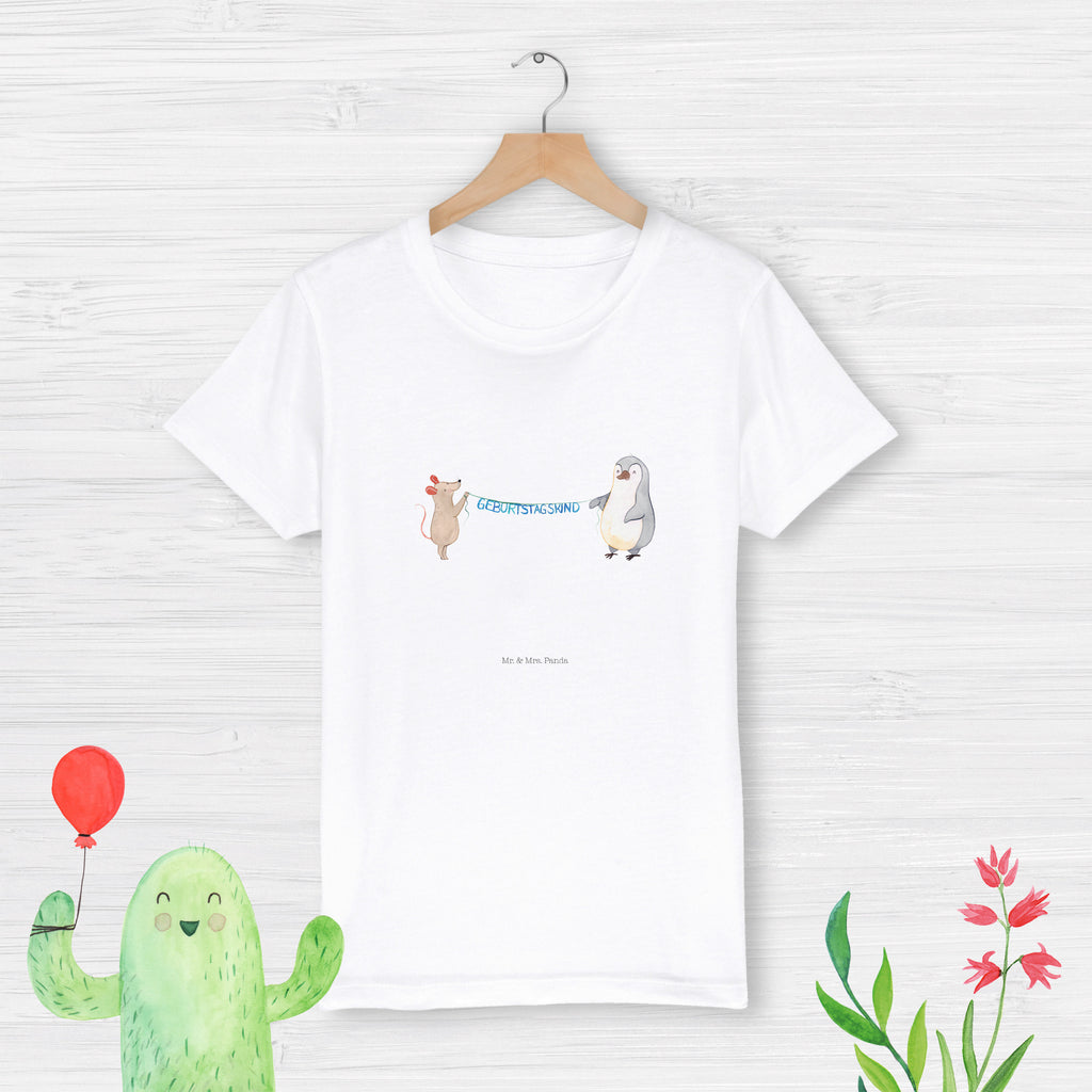 Organic Kinder T-Shirt Maus Pinguin Geburtstag Kinder T-Shirt, Kinder T-Shirt Mädchen, Kinder T-Shirt Jungen, Geburtstag, Geburtstagsgeschenk, Geschenk, Maus, Pinguin, Geburtstage, Happy Birthday, Geburtstagsfeier