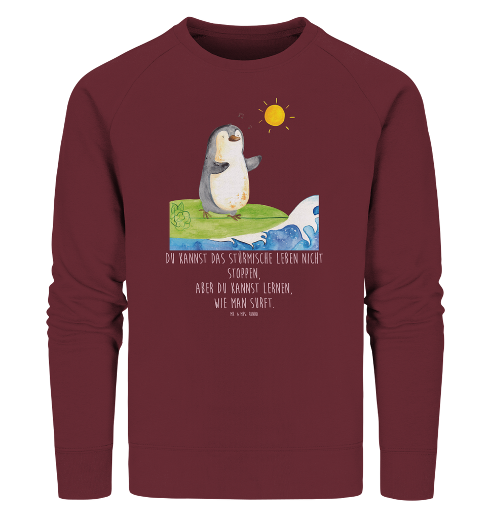 Organic Pullover Pinguin Surfer Pullover, Pullover Männer, Pullover Frauen, Sweatshirt, Sweatshirt Männer, Sweatshirt Frauen, Unisex, Pinguin, Pinguine, surfen, Surfer, Hawaii, Urlaub, Wellen, Wellen reiten, Portugal