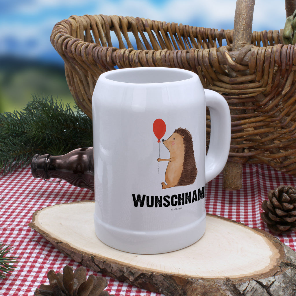 Personalisierter Bierkrug Igel mit Luftballon Bierkrug mit Namen, Bierkrug personalisieren, Bierglas mit Namen, Personalisierung, Bedrucken, Tiermotive, Gute Laune, lustige Sprüche, Tiere, Igel, Geburtstag, Herzlichen Glückwunsch, Glückwunsch, Geburtstagskind, Ballon, Happy Birthday