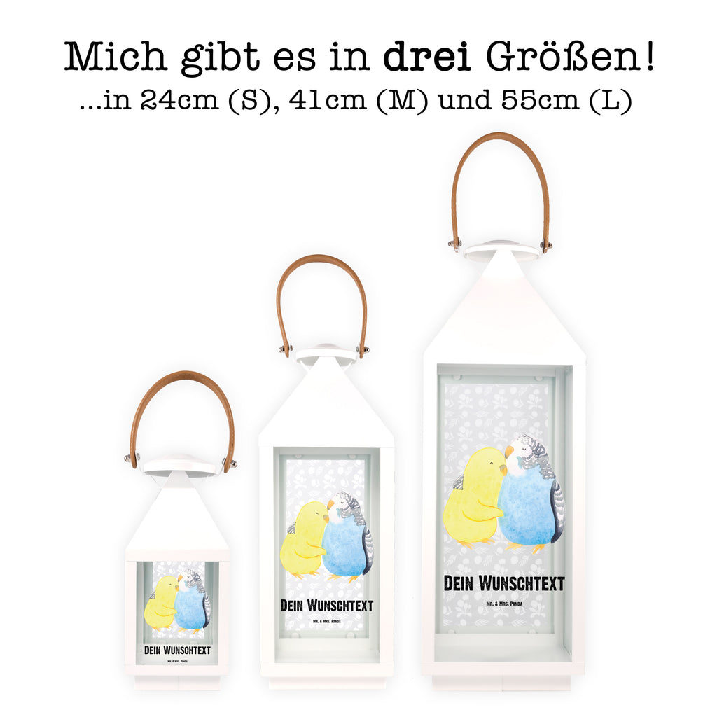 Personalisierte Deko Laterne Wellensittich Liebe Gartenlampe, Gartenleuchte, Gartendekoration, Gartenlicht, Laterne kleine Laternen, XXL Laternen, Laterne groß, Liebe, Partner, Freund, Freundin, Ehemann, Ehefrau, Heiraten, Verlobung, Heiratsantrag, Liebesgeschenk, Jahrestag, Hocheitstag, Vögel, Wellensittich, Nähe, Kuscheln, Vertrauen