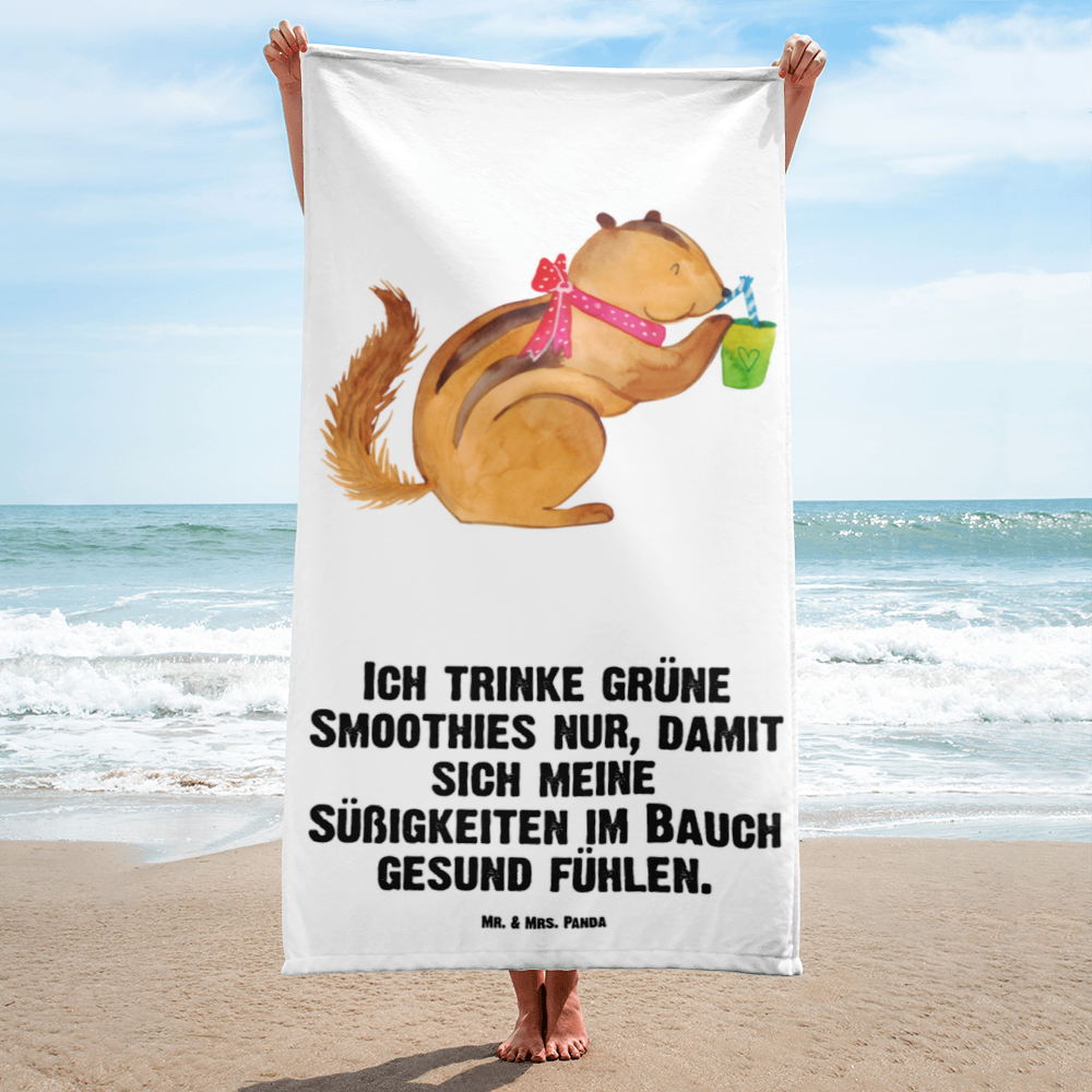 XL Badehandtuch Eichhörnchen Smoothie Handtuch, Badetuch, Duschtuch, Strandtuch, Saunatuch, Tiermotive, Gute Laune, lustige Sprüche, Tiere, Green Smoothies, Diät, Abnehmen, Streifenhörnchen, Eichhörnchen