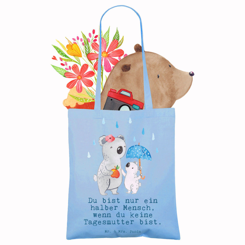 Tragetasche Tagesmutter mit Herz Beuteltasche, Beutel, Einkaufstasche, Jutebeutel, Stoffbeutel, Tasche, Shopper, Umhängetasche, Strandtasche, Schultertasche, Stofftasche, Tragetasche, Badetasche, Jutetasche, Einkaufstüte, Laptoptasche, Beruf, Ausbildung, Jubiläum, Abschied, Rente, Kollege, Kollegin, Geschenk, Schenken, Arbeitskollege, Mitarbeiter, Firma, Danke, Dankeschön