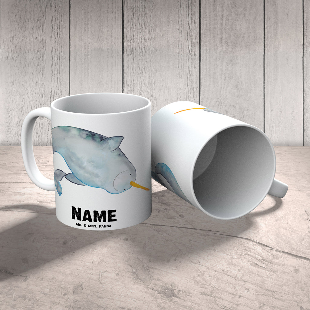 Personalisierte Tasse Narwal Personalisierte Tasse, Namenstasse, Wunschname, Personalisiert, Tasse, Namen, Drucken, Tasse mit Namen, Meerestiere, Meer, Urlaub, Narwal, Wal, Putzen, Hausfrau, Junggesellin, aufräumen, Kinderzimmer