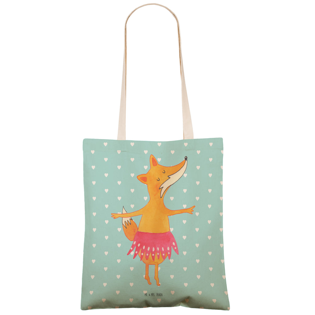 Einkaufstasche Fuchs Ballerina Tragetasche, Tasche, Beutel, Stofftasche, Baumwolltasche, Umhängetasche, Shopper, Einkaufstasche, Beuteltasche, Fuchs, Fuchs Spruch, Füchse, Füchsin, Ballerina, Ballett, Tänzerin, Tanzen, Party, Einladung, Geburtstag