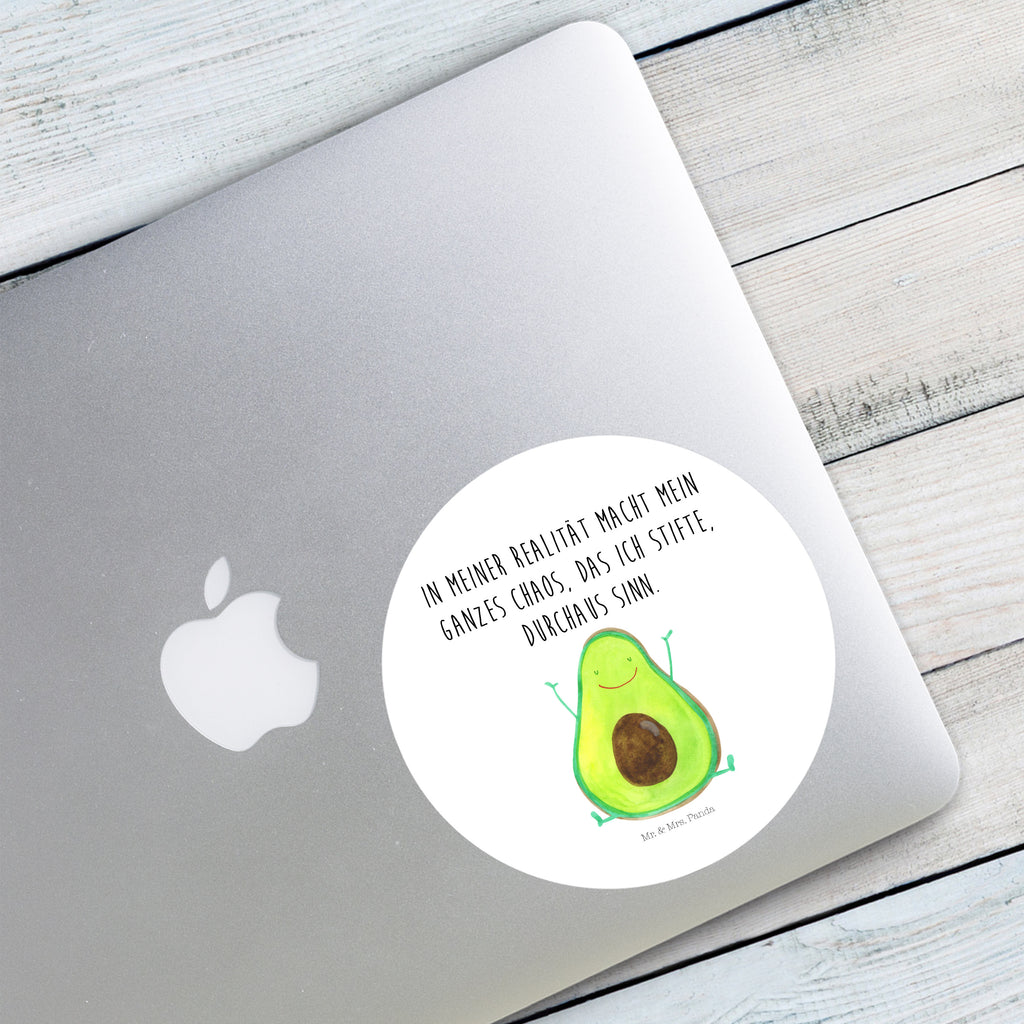 Rund Aufkleber Avocado Glücklich Sticker, Aufkleber, Etikett, Avocado, Veggie, Vegan, Gesund, Chaos