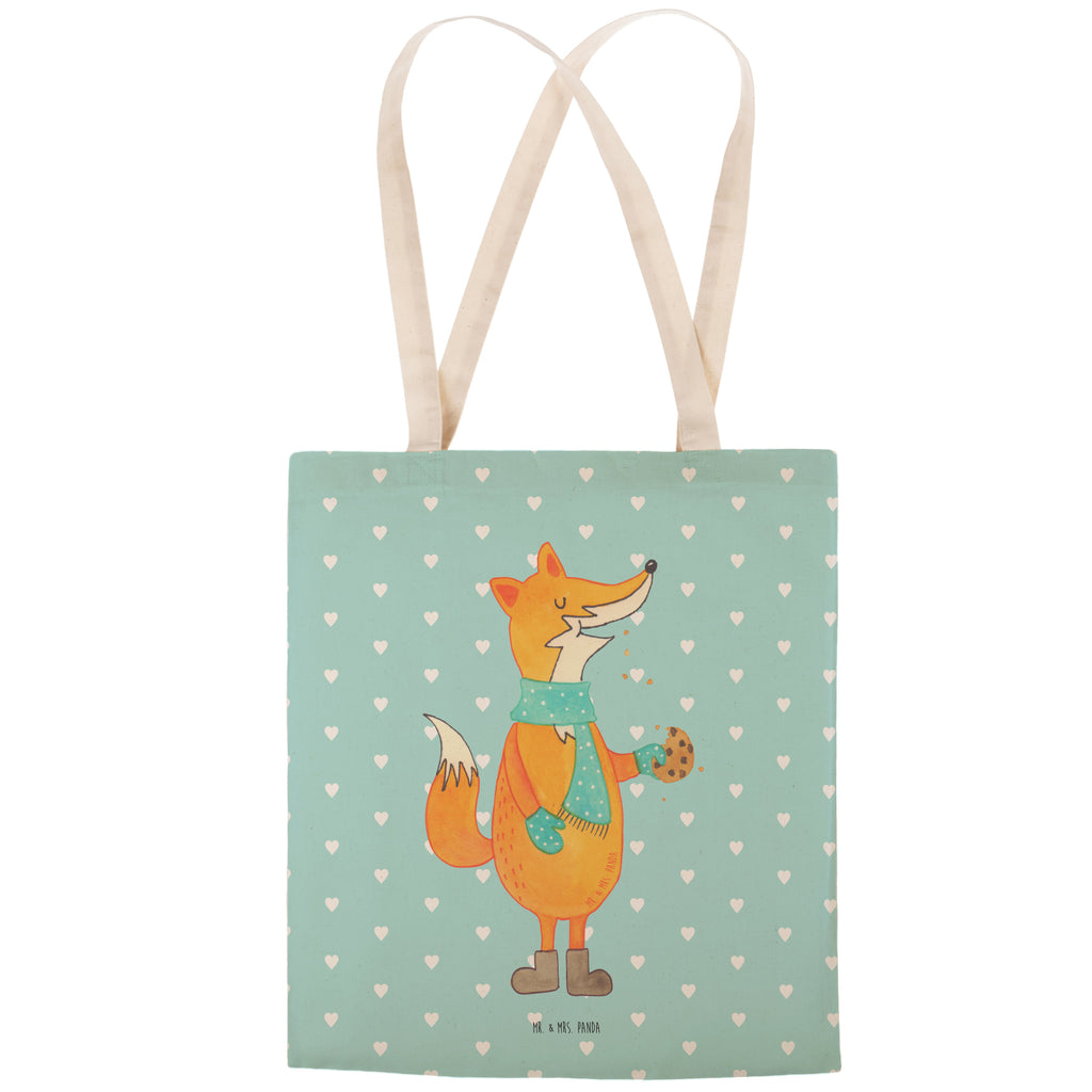 Einkaufstasche Fuchs Keks Tragetasche, Tasche, Beutel, Stofftasche, Baumwolltasche, Umhängetasche, Shopper, Einkaufstasche, Beuteltasche, Fuchs, Füchse, Backen Spruch, Kekse, Winter, Weihnachtszeit, Plätzchen, Liebe, Küche Deko