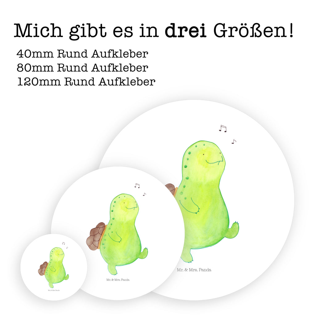 Rund Aufkleber Schildkröte pfeift Sticker, Aufkleber, Etikett, Schildkröte, Schildi, Schildkröten, fröhlich, Glück, Motivation, Lebensfreude, Depression, Trennung, Neuanfang