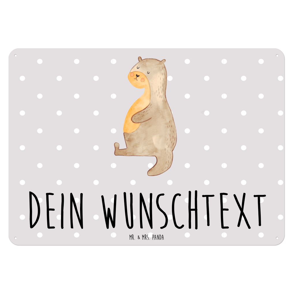 Personalisiertes Blechschild Otter Bauch Blechschild, Metallschild, Geschenk Schild, Schild, Magnet-Metall-Schild, Deko Schild, Wandschild, Wand-Dekoration, Türschild, Otter, Fischotter, Seeotter, Otter Seeotter See Otter