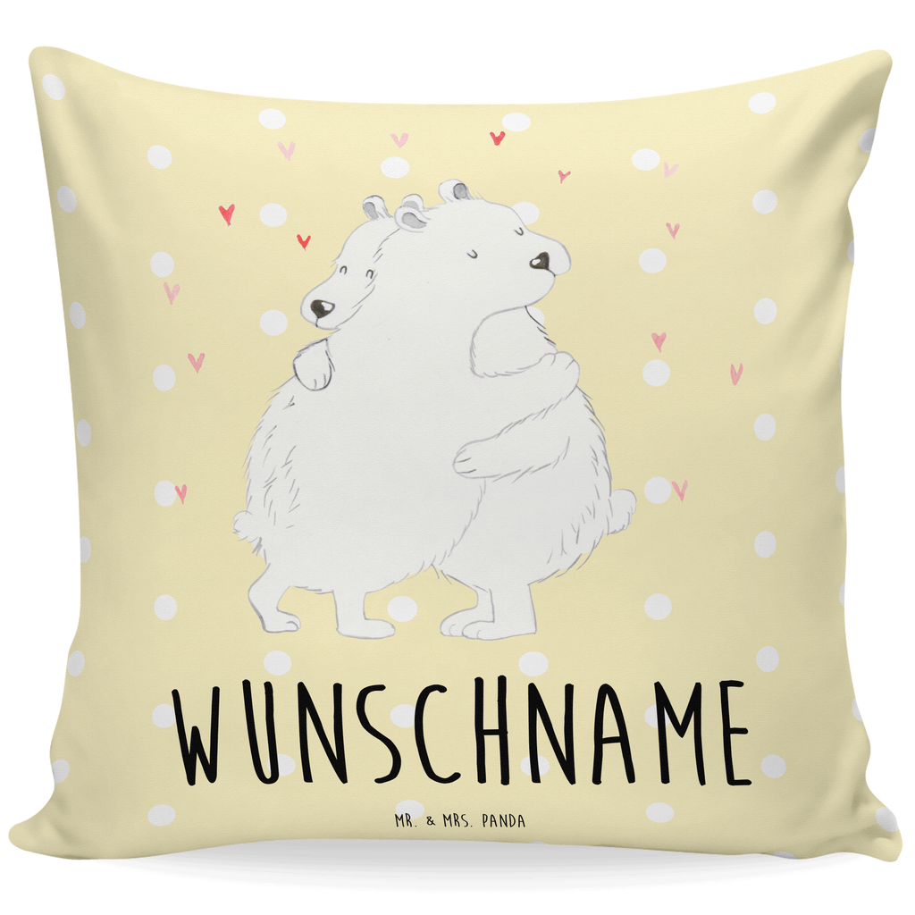 Personalisiertes Kissen Eisbär Umarmen Kissen, personalisiert, Name, Wunschname, bedrucken, Kopfkissen, Tiermotive, Gute Laune, lustige Sprüche, Tiere