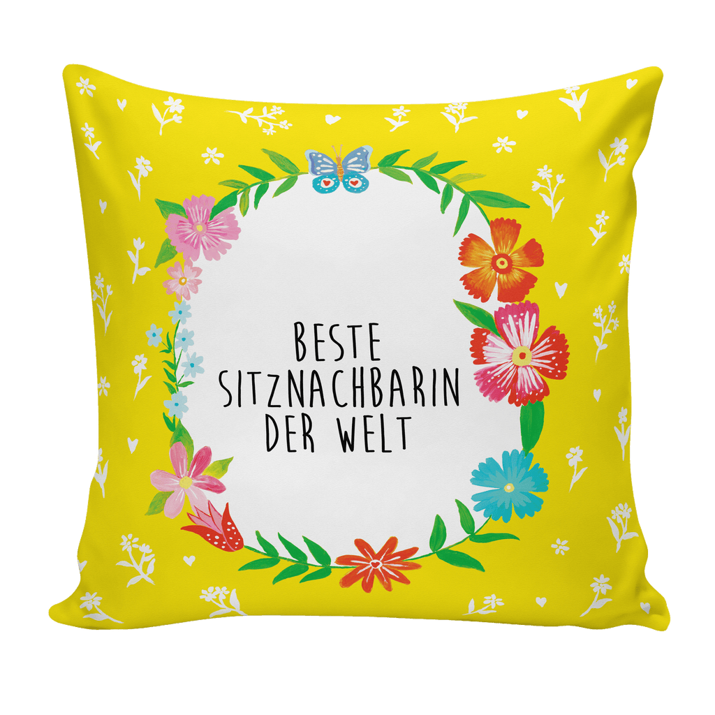 40x40 Kissen Design Frame Happy Girls Sitznachbarin Kissenhülle, Kopfkissen, Sofakissen, Dekokissen, Motivkissen, Geschenk