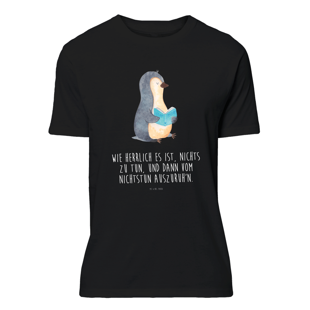 T-Shirt Standard Pinguin Buch T-Shirt, Shirt, Tshirt, Lustiges T-Shirt, T-Shirt mit Spruch, Party, Junggesellenabschied, Jubiläum, Geburstag, Herrn, Damen, Männer, Frauen, Schlafshirt, Nachthemd, Sprüche, Pinguin, Pinguine, Buch, Lesen, Bücherwurm, Nichtstun, Faulenzen, Ferien, Urlaub, Freizeit