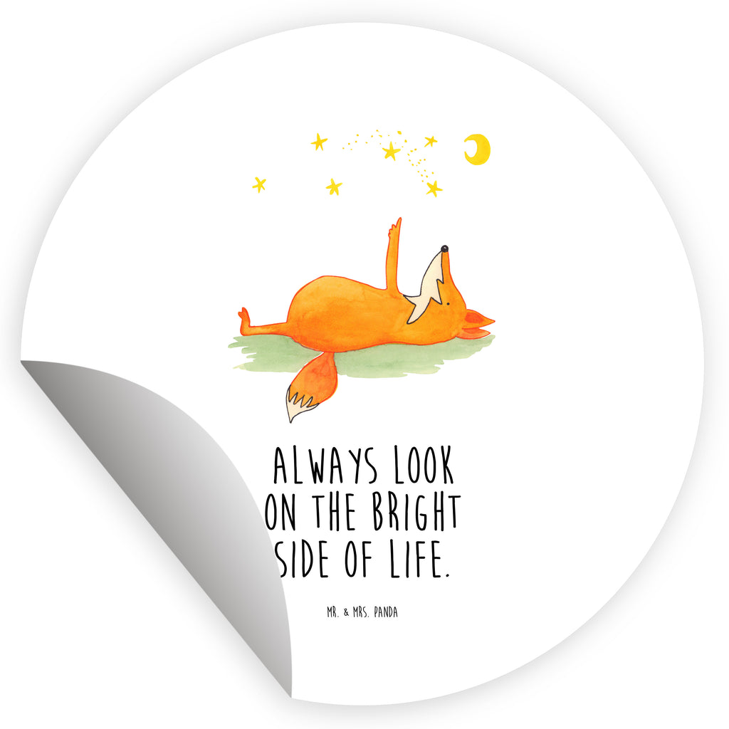 Rund Aufkleber Fuchs Sterne Sticker, Aufkleber, Etikett, Fuchs, Füchse, tröstende Worte, Spruch positiv, Spruch schön, Romantik, Always Look on the Bright Side of Life