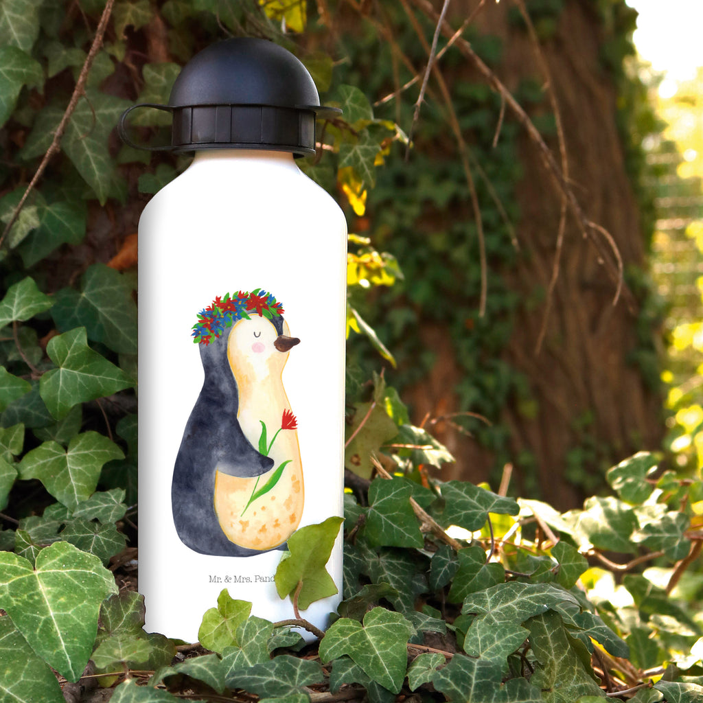 Kindertrinkflasche Pinguin Blumen Kindertrinkflasche, Kinder Trinkflasche, Trinkflasche, Flasche, Kinderflasche, Kinder, Kids, Kindergarten Flasche, Grundschule, Jungs, Mädchen, Pinguin, Pinguine, Blumenkranz, Universum, Leben, Wünsche, Ziele, Lebensziele, Motivation, Lebenslust, Liebeskummer, Geschenkidee