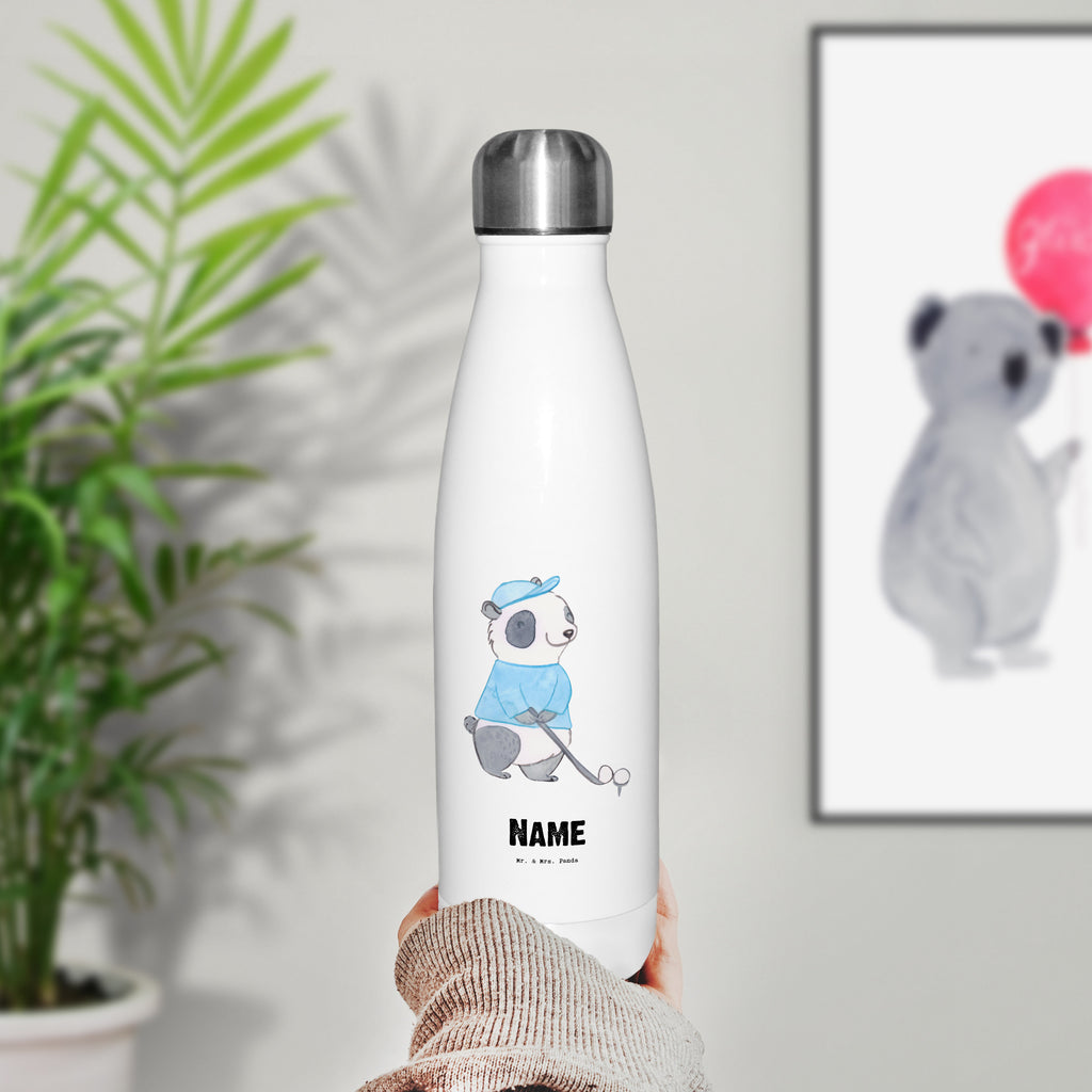 Personalisierte Thermosflasche Panda Golfen Personalisierte Isolierflasche, Personalisierte Thermoflasche, Personalisierte Trinkflasche, Trinkflasche Mit Namen, Wunschname, Bedrucken, Namensflasche, Geschenk, Sport, Sportart, Hobby, Schenken, Danke, Dankeschön, Auszeichnung, Gewinn, Sportler, Golfen, Golf spielen, Golfplatz, Golfturnier, Golf Verein