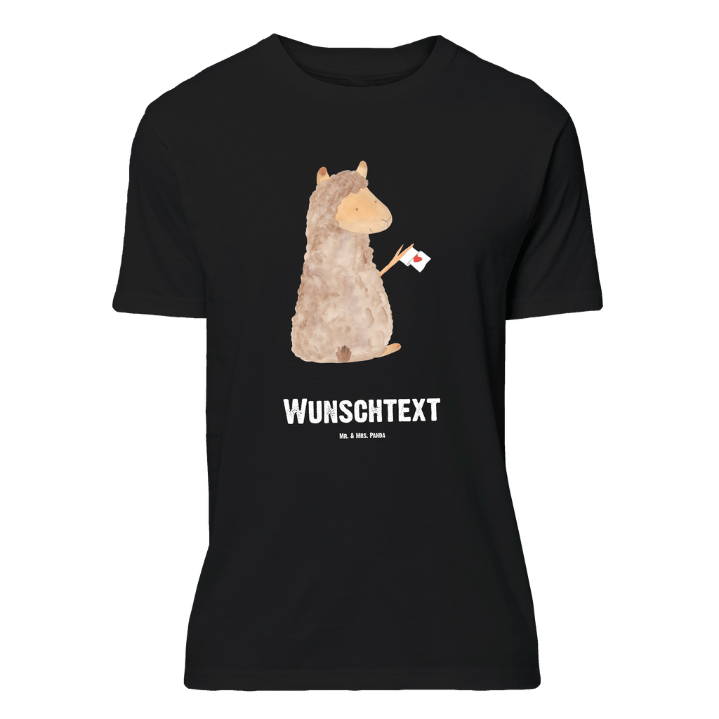 Personalisiertes T-Shirt Alpaka Fahne T-Shirt Personalisiert, T-Shirt mit Namen, T-Shirt mit Aufruck, Männer, Frauen, Wunschtext, Bedrucken, Alpaka, Lama, Alpakas, Lamas, Liebe