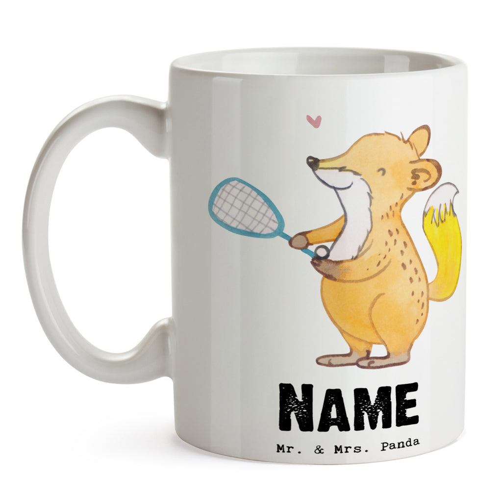 Personalisierte Tasse Fuchs Squash spielen Personalisierte Tasse, Namenstasse, Wunschname, Personalisiert, Tasse, Namen, Drucken, Tasse mit Namen, Geschenk, Sport, Sportart, Hobby, Schenken, Danke, Dankeschön, Auszeichnung, Gewinn, Sportler, Squash spielen, Squashhalle, Ballsport