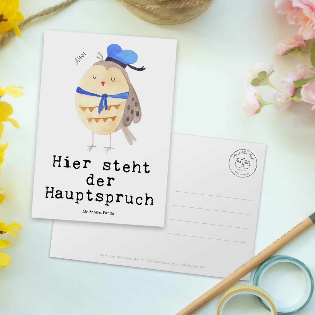 Postkarte Eule Matrose Postkarte, Karte, Geschenkkarte, Grußkarte, Einladung, Ansichtskarte, Geburtstagskarte, Einladungskarte, Dankeskarte, Ansichtskarten, Einladung Geburtstag, Einladungskarten Geburtstag, Eule, Eule Spruch, Eule Deko, Owl, Wortspiel lustig, Matrose, Freundin, Ehe, Seefahrer, Heimathafen, Hochzeitstag Geschenk