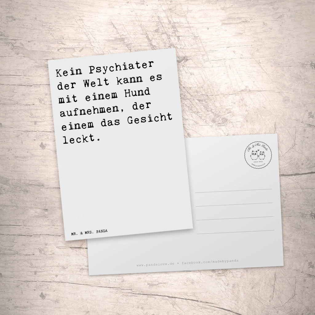 Postkarte Sprüche und Zitate Kein Psychiater der Welt kann es mit einem Hund aufnehmen, der einem das Gesicht leckt. Postkarte, Karte, Geschenkkarte, Grußkarte, Einladung, Ansichtskarte, Geburtstagskarte, Einladungskarte, Dankeskarte, Ansichtskarten, Einladung Geburtstag, Einladungskarten Geburtstag, Spruch, Sprüche, lustige Sprüche, Weisheiten, Zitate, Spruch Geschenke, Spruch Sprüche Weisheiten Zitate Lustig Weisheit Worte