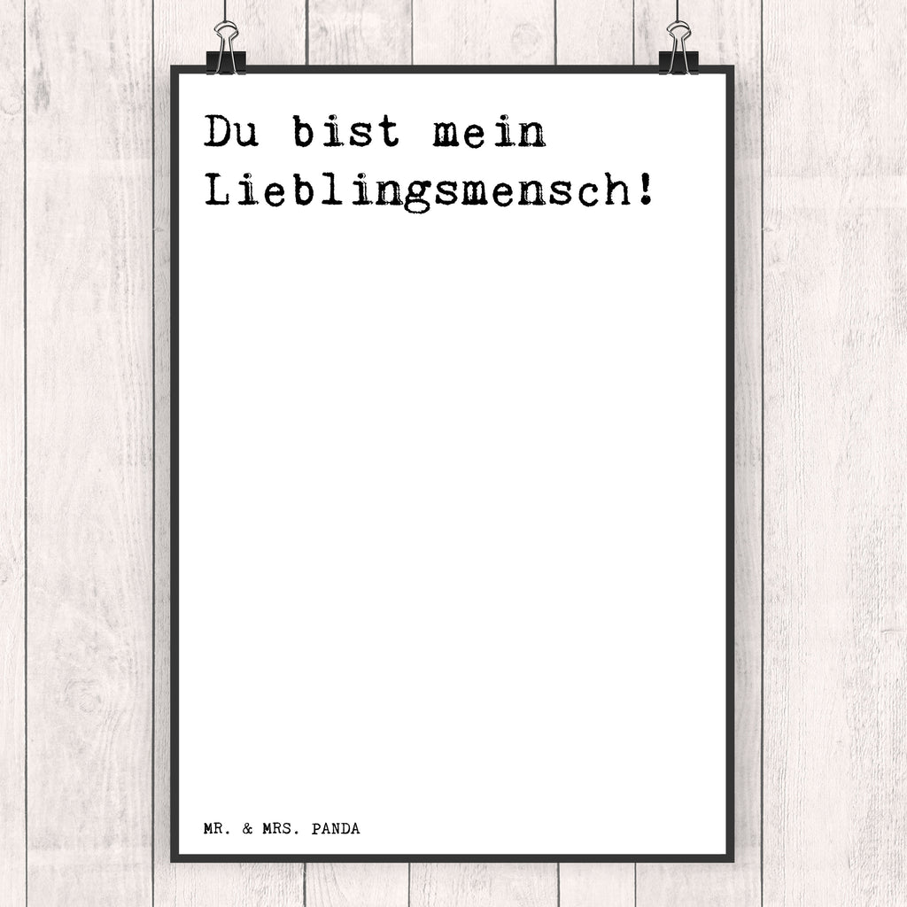 Poster Du bist mein Lieblingsmensch! Poster, Wandposter, Bild, Wanddeko, Küchenposter, Kinderposter, Wanddeko Bild, Raumdekoration, Wanddekoration, Handgemaltes Poster, Mr. & Mrs. Panda Poster, Designposter, Kunstdruck, Posterdruck, Spruch, Sprüche, lustige Sprüche, Weisheiten, Zitate, Spruch Geschenke, Spruch Sprüche Weisheiten Zitate Lustig Weisheit Worte