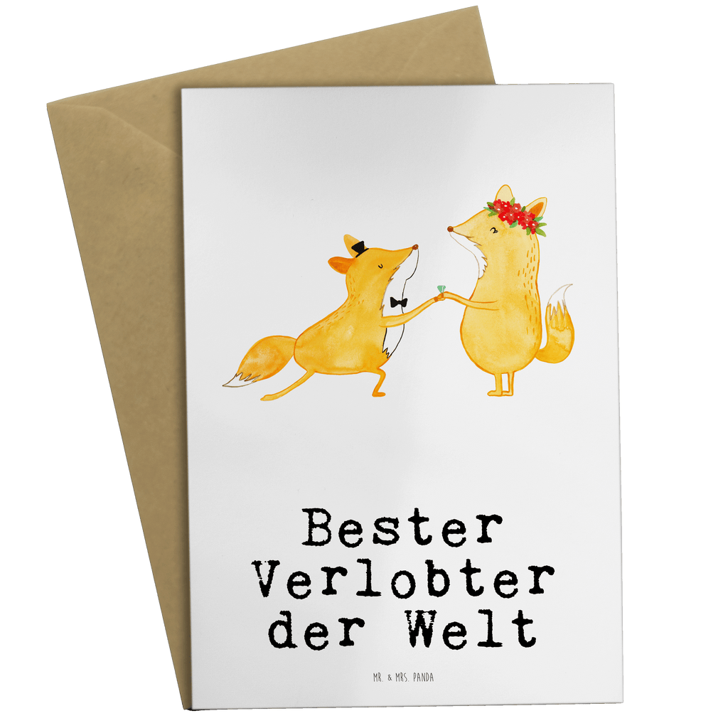 Grußkarte Fuchs Bester Verlobter der Welt Grußkarte, Klappkarte, Einladungskarte, Glückwunschkarte, Hochzeitskarte, Geburtstagskarte, Karte, Ansichtskarten, für, Dankeschön, Geschenk, Schenken, Geburtstag, Geburtstagsgeschenk, Geschenkidee, Danke, Bedanken, Mitbringsel, Freude machen, Geschenktipp, Verlobter, Verloben, Verlobung, Traummann, Mann, Freund, Ehemann, Zukünftiger, Hochzeit, Ehe