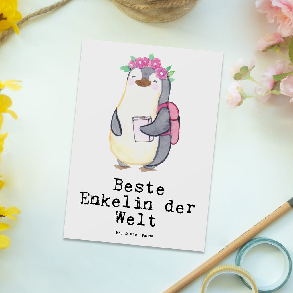 Postkarte Pinguin Beste Enkelin der Welt Postkarte, Karte, Geschenkkarte, Grußkarte, Einladung, Ansichtskarte, Geburtstagskarte, Einladungskarte, Dankeskarte, Ansichtskarten, Einladung Geburtstag, Einladungskarten Geburtstag, für, Dankeschön, Geschenk, Schenken, Geburtstag, Geburtstagsgeschenk, Geschenkidee, Danke, Bedanken, Mitbringsel, Freude machen, Geschenktipp, Enkelin, Enkelkind, Enkeltochter, Oma, Opa, Kind von Tochter, Kind von Sohn, Großtochter, Taufe