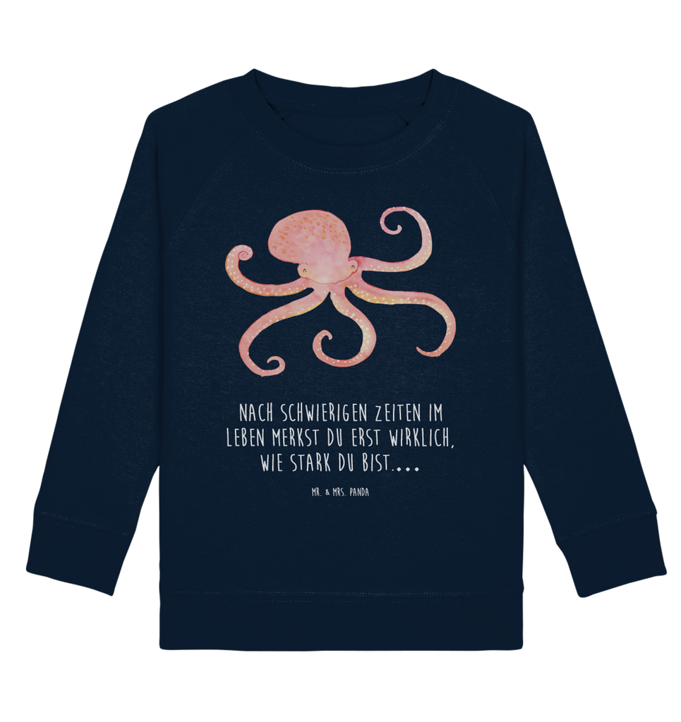 Organic Kinder Pullover Tintenfisch Kinder Pullover, Kinder Sweatshirt, Jungen, Mädchen, Tiermotive, Gute Laune, lustige Sprüche, Tiere, Meer, Meerestier, Krake, Tintenfisch, Arme, Wasser, Ozean