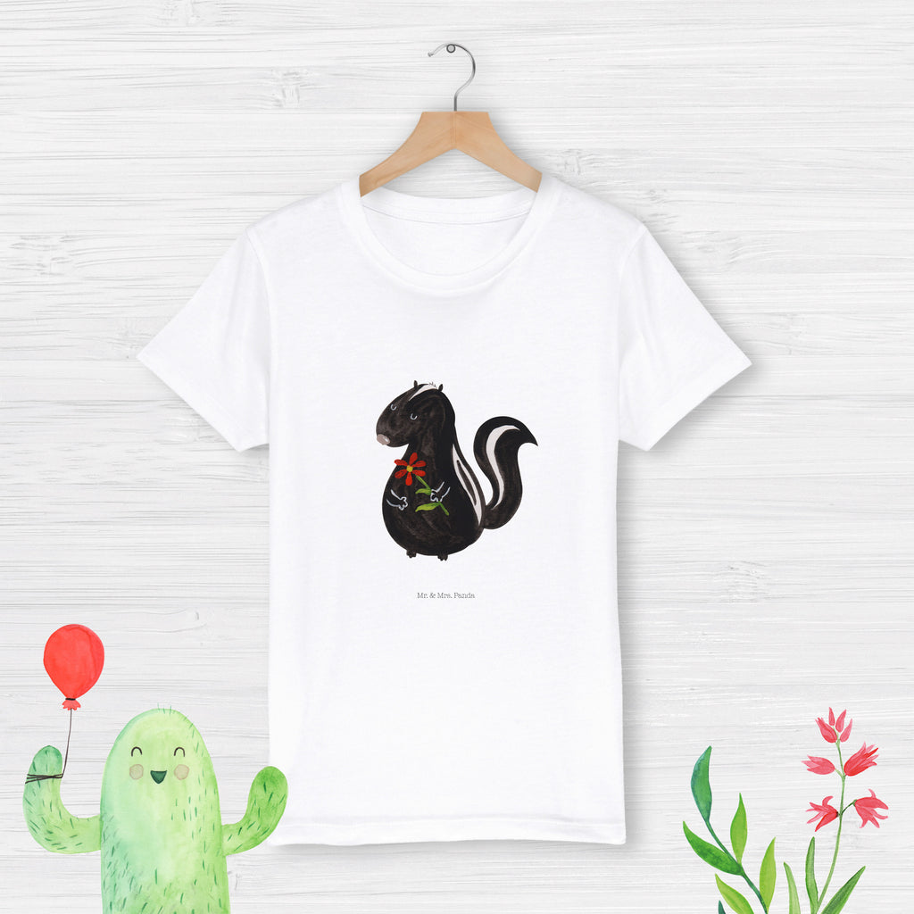 Organic Kinder T-Shirt Stinktier Blume Kinder T-Shirt, Kinder T-Shirt Mädchen, Kinder T-Shirt Jungen, Stinktier, Skunk, Wildtier, Raubtier, Stinker, Stinki, Tagträumer, verträumt, Dreams, Träume