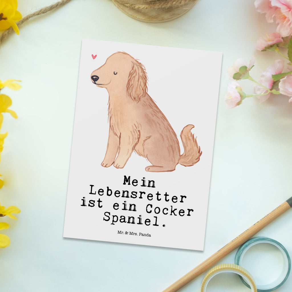 Postkarte Cocker Spaniel Lebensretter Postkarte, Karte, Geschenkkarte, Grußkarte, Einladung, Ansichtskarte, Geburtstagskarte, Einladungskarte, Dankeskarte, Ansichtskarten, Einladung Geburtstag, Einladungskarten Geburtstag, Hund, Hunderasse, Rassehund, Hundebesitzer, Geschenk, Tierfreund, Schenken, Welpe, Englische Cockerspaniel, Cocker Spaniel