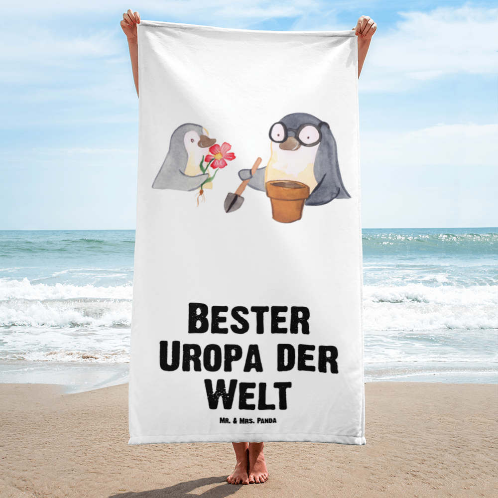 XL Badehandtuch Pinguin Bester Uropa der Welt Handtuch, Badetuch, Duschtuch, Strandtuch, Saunatuch, für, Dankeschön, Geschenk, Schenken, Geburtstag, Geburtstagsgeschenk, Geschenkidee, Danke, Bedanken, Mitbringsel, Freude machen, Geschenktipp, Uropa, Uhropa, Ur Opa, Urgroßeltern, Grossvater, Großvater, Opa, Opi. Großpapa, Großeltern, Enkel, Enkelin, Enkelkind, Kleinigkeit, Oppa, Oppi, Bester, Uropa Mitbringsel