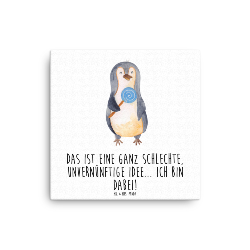 Leinwand Bild Pinguin Lolli Leinwand, Bild, Kunstdruck, Wanddeko, Dekoration, Pinguin, Pinguine, Lolli, Süßigkeiten, Blödsinn, Spruch, Rebell, Gauner, Ganove, Rabauke