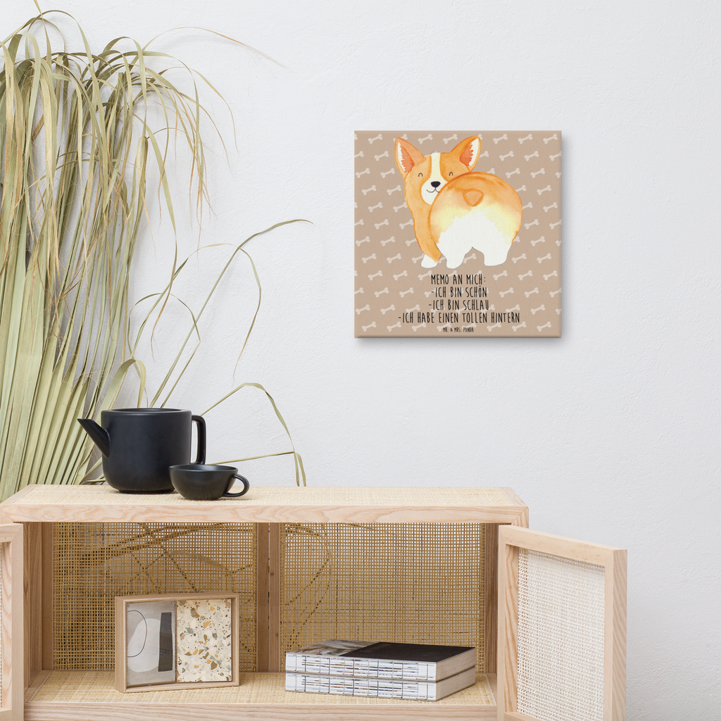 Leinwand Bild Corgi Po Leinwand, Bild, Kunstdruck, Wanddeko, Dekoration, Hund, Hundemotiv, Haustier, Hunderasse, Tierliebhaber, Hundebesitzer, Sprüche, Corgie, Hundeliebe, Motivation, Selbstliebe, Spruch