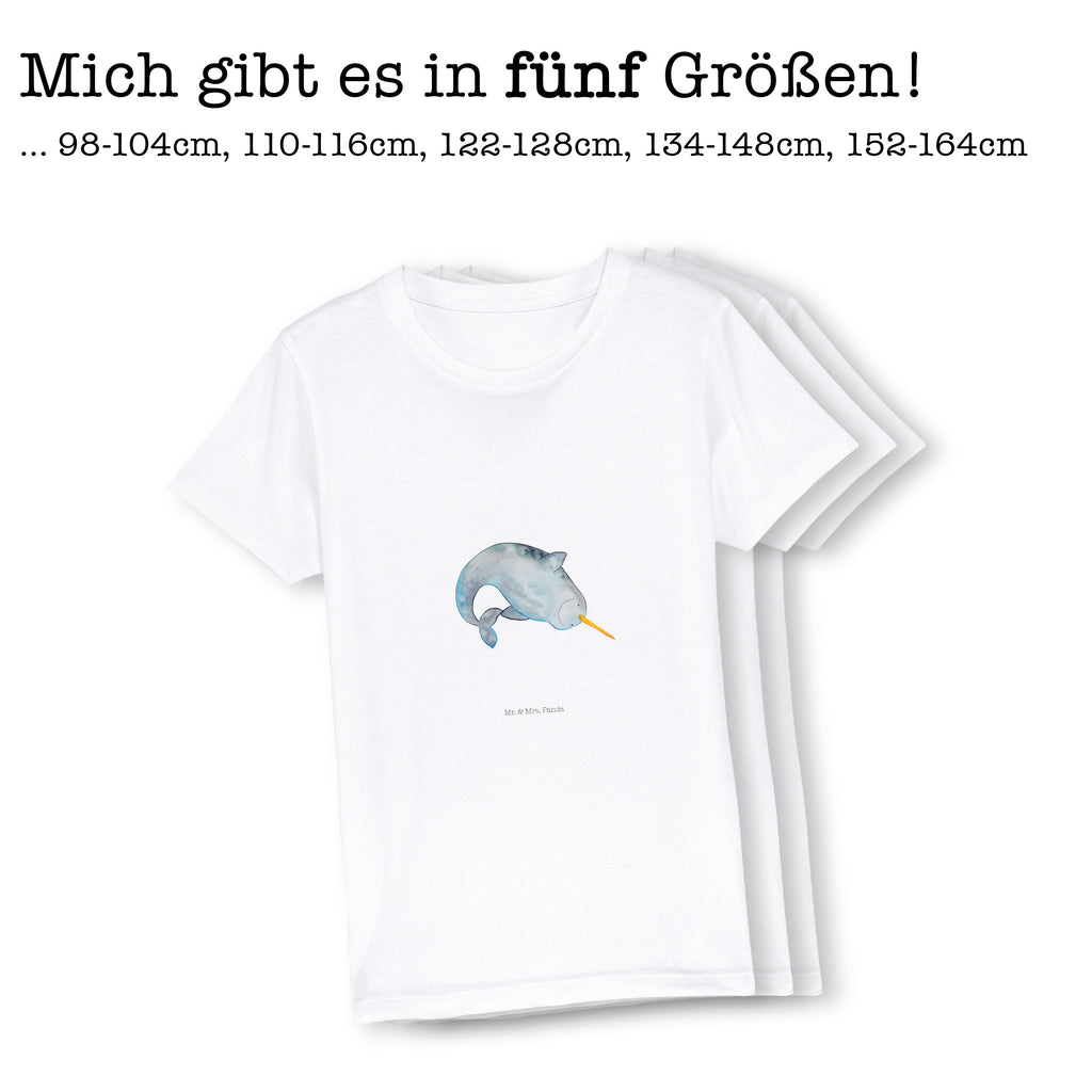 Organic Kinder T-Shirt Narwal Kinder T-Shirt, Kinder T-Shirt Mädchen, Kinder T-Shirt Jungen, Meerestiere, Meer, Urlaub, Narwal, Wal, Putzen, Hausfrau, Junggesellin, aufräumen, Kinderzimmer