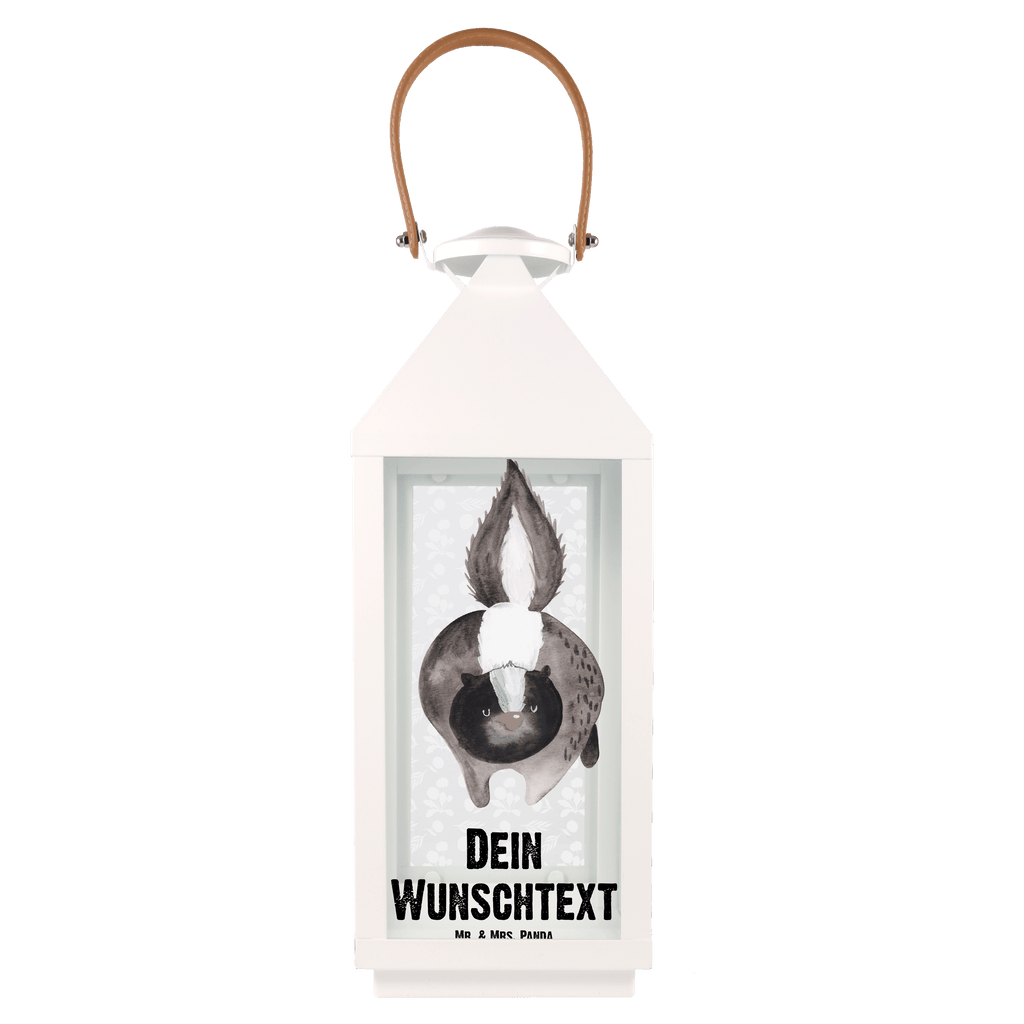 Personalisierte Deko Laterne Stinktier Angriff Gartenlampe, Gartenleuchte, Gartendekoration, Gartenlicht, Laterne kleine Laternen, XXL Laternen, Laterne groß, Stinktier, Skunk, Wildtier, Raubtier, Stinker, Stinki, wütend, Drohung