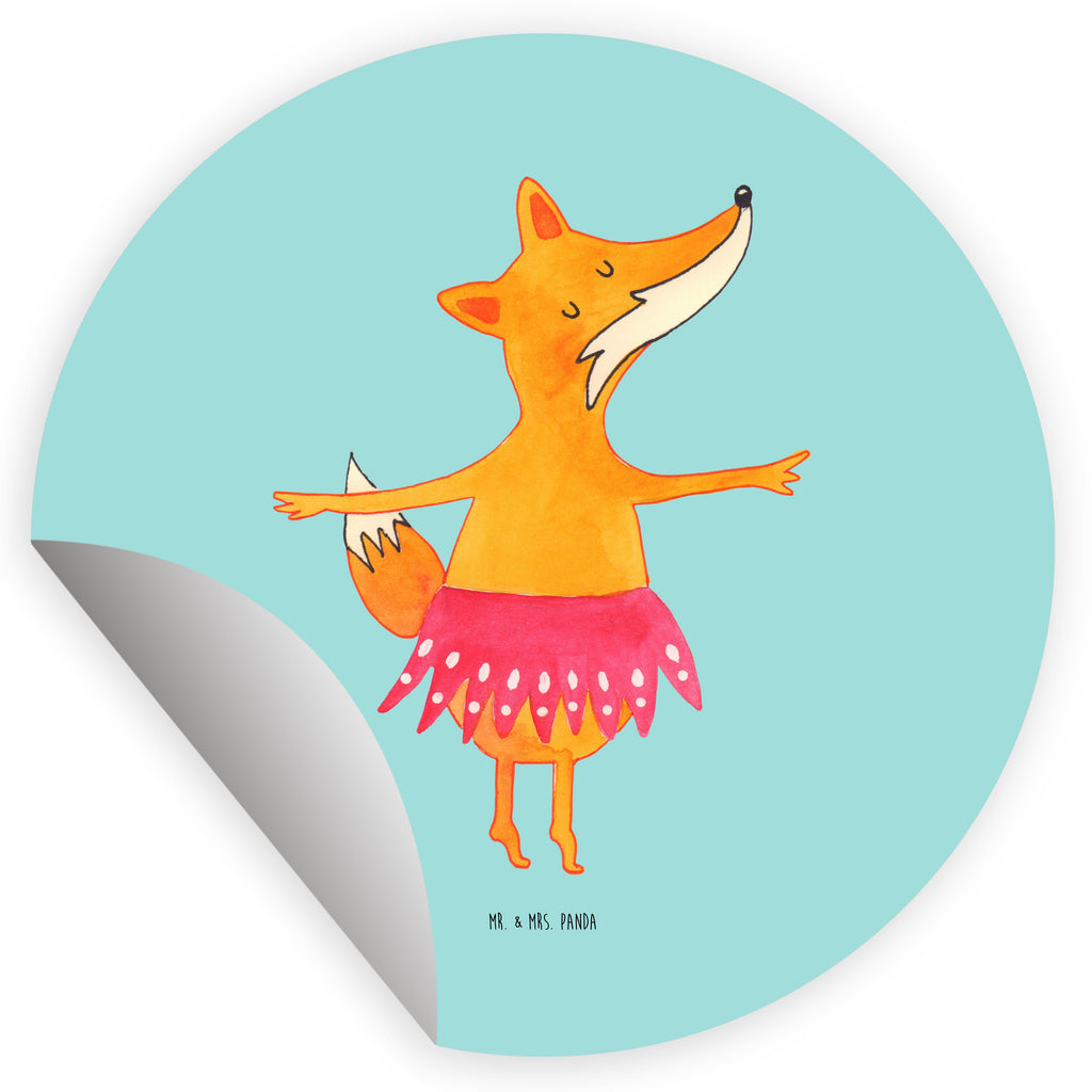 Rund Aufkleber Fuchs Ballerina Sticker, Aufkleber, Etikett, Fuchs, Fuchs Spruch, Füchse, Füchsin, Ballerina, Ballett, Tänzerin, Tanzen, Party, Einladung, Geburtstag