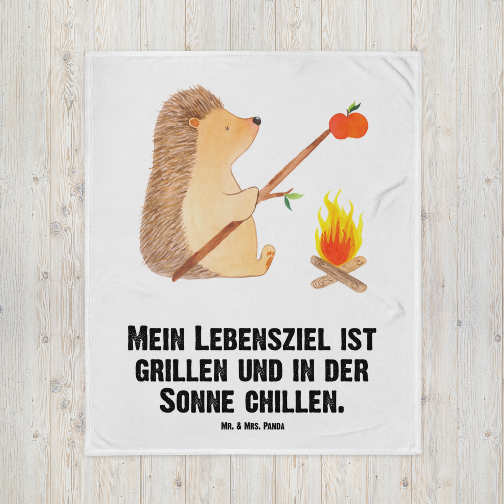 Kuscheldecke Igel grillt Decke, Wohndecke, Tagesdecke, Wolldecke, Sofadecke, Tiermotive, Gute Laune, lustige Sprüche, Tiere, Igel, Grillen, Ziele, Motivation, arbeitslos, Sinn des Lebens, Spruch