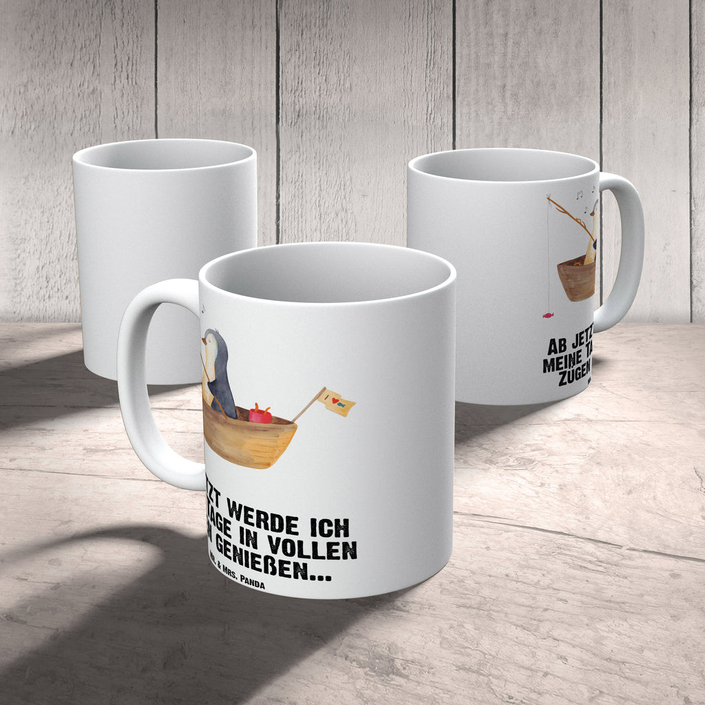 XL Tasse Pinguin Angelboot XL Tasse, Große Tasse, Grosse Kaffeetasse, XL Becher, XL Teetasse, spülmaschinenfest, Jumbo Tasse, Groß, Pinguin, Pinguine, Angeln, Boot, Angelboot, Lebenslust, Leben, genießen, Motivation, Neustart, Neuanfang, Trennung, Scheidung, Geschenkidee Liebeskummer