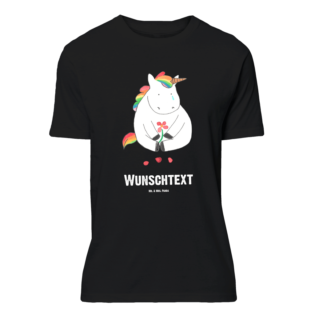 Personalisiertes T-Shirt Einhorn Traurig T-Shirt Personalisiert, T-Shirt mit Namen, T-Shirt mit Aufruck, Männer, Frauen, Wunschtext, Bedrucken, Einhorn, Einhörner, Einhorn Deko, Pegasus, Unicorn, Glitzer, Trösten. Freundschaft, Freunde, Liebe, Trauer, Grußkarte, Blume