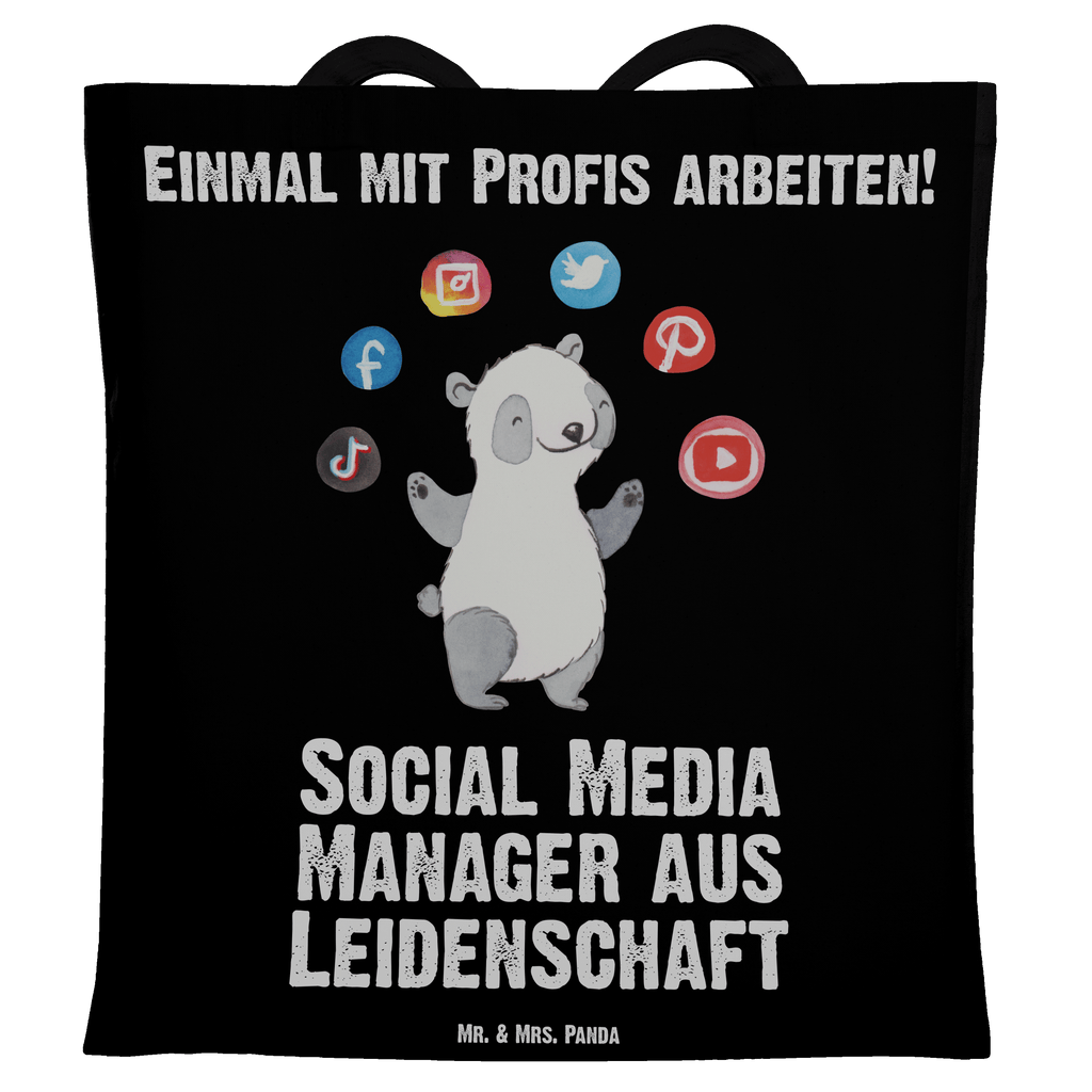 Tragetasche Social Media Manager aus Leidenschaft Beuteltasche, Beutel, Einkaufstasche, Jutebeutel, Stoffbeutel, Tasche, Shopper, Umhängetasche, Strandtasche, Schultertasche, Stofftasche, Tragetasche, Badetasche, Jutetasche, Einkaufstüte, Laptoptasche, Beruf, Ausbildung, Jubiläum, Abschied, Rente, Kollege, Kollegin, Geschenk, Schenken, Arbeitskollege, Mitarbeiter, Firma, Danke, Dankeschön