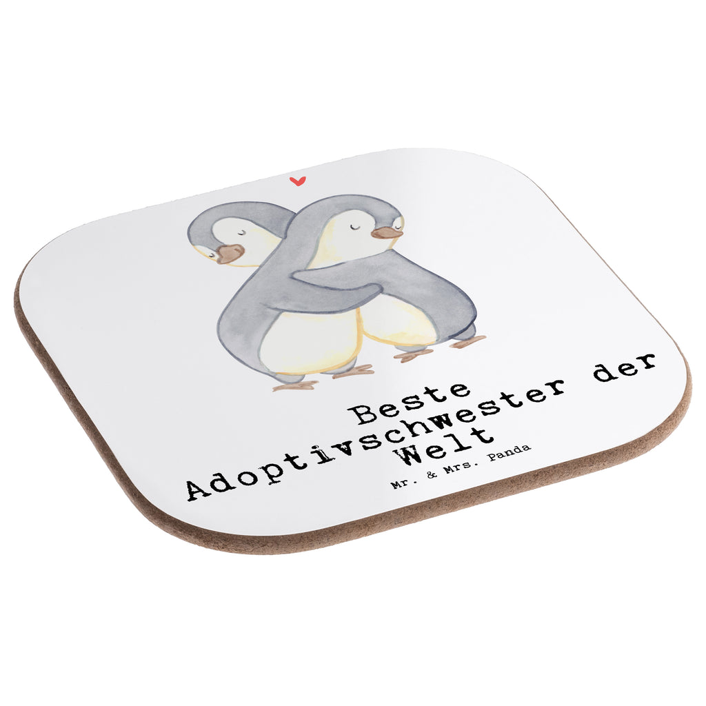 Quadratische Untersetzer Pinguin Beste Adoptivschwester der Welt Untersetzer, Bierdeckel, Glasuntersetzer, Untersetzer Gläser, Getränkeuntersetzer, Untersetzer aus Holz, Untersetzer für Gläser, Korkuntersetzer, Untersetzer Holz, Holzuntersetzer, Tassen Untersetzer, Untersetzer Design, für, Dankeschön, Geschenk, Schenken, Geburtstag, Geburtstagsgeschenk, Geschenkidee, Danke, Bedanken, Mitbringsel, Freude machen, Geschenktipp, Adoptivschwester, Adoptiv, adoptiert, Schwester, Geschwister, Schwesterherz, Sister, Familie, Kleinigkeit, Beste, Tochter