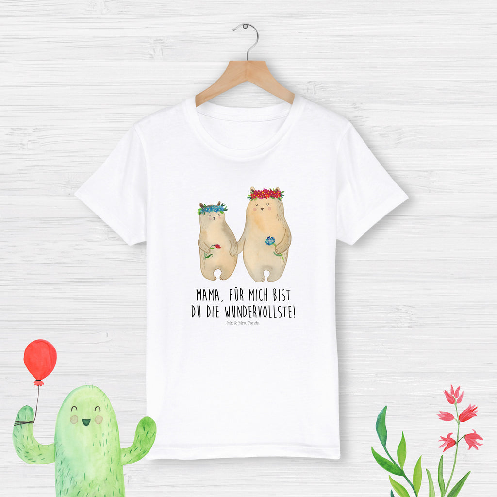 Organic Kinder T-Shirt Bären mit Blumenkranz Kinder T-Shirt, Kinder T-Shirt Mädchen, Kinder T-Shirt Jungen, Familie, Vatertag, Muttertag, Bruder, Schwester, Mama, Papa, Oma, Opa, Bär, Bären, Mutter, Mutti, Mami, Lieblingsmensch, Lieblingsmama, beste Mutter, weltbeste Mama, Geschenk Mama. Muttertag, Tochter, Kind, Kinder, Töchter, Family, Vorbild